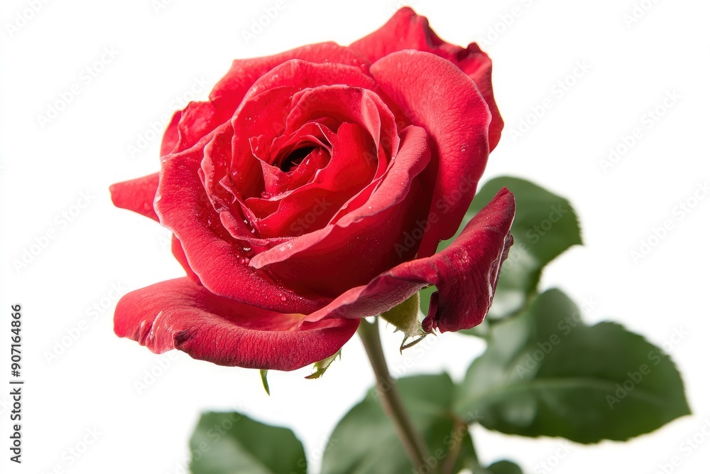 Rose isolated on white background, full depth of field , ai Rose isolated on white background, full depth of field , ai