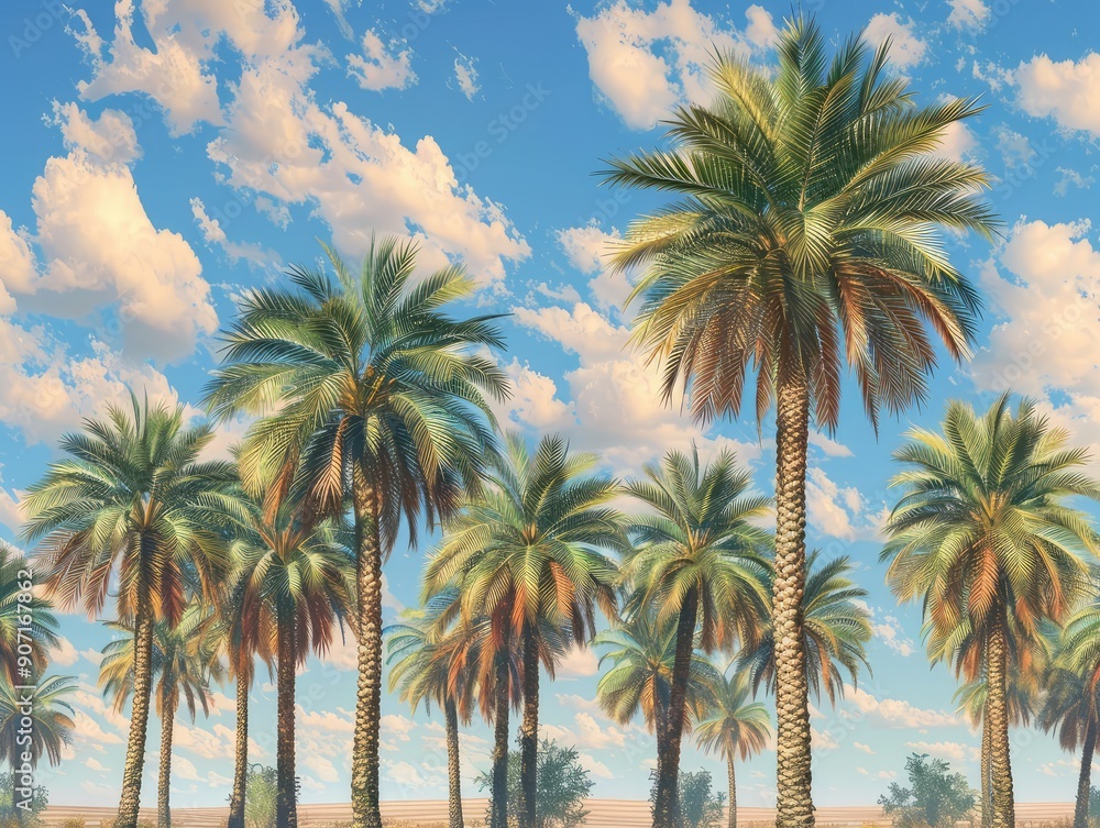 palm trees on blue sky palm trees on blue sky