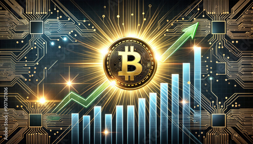 Bitcoin Growth and Success Wallpaper, Generative ai