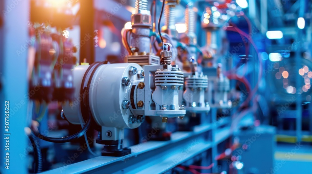 Three springs are being heated up in a factory Three springs are being heated up in a factory