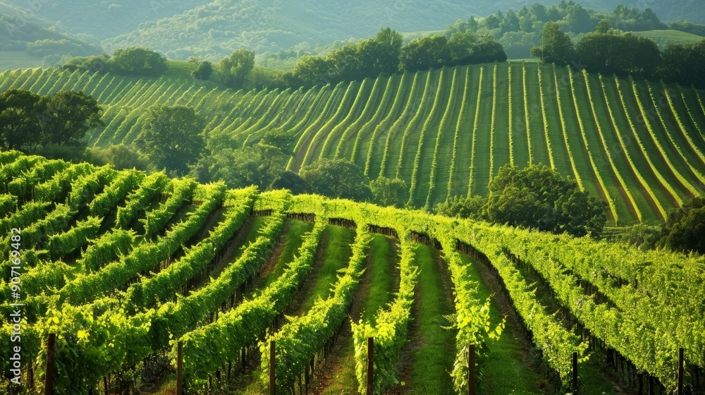 High quality image tranquil countryside with vast vineyard landscape captured in exceptional detail High quality image tranquil countryside with vast vineyard landscape captured in exceptional detail