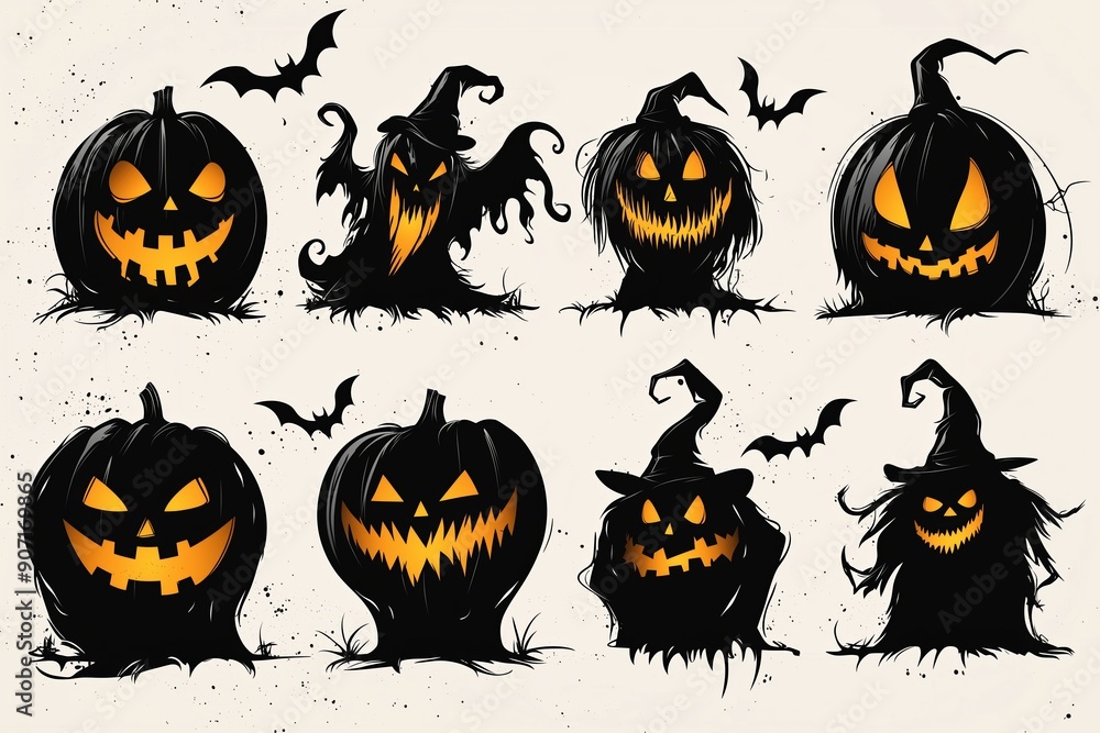 Halloween Silhouettes: Vector Icons and Characters for Creative Designs Halloween Silhouettes: Vector Icons and Characters for Creative Designs