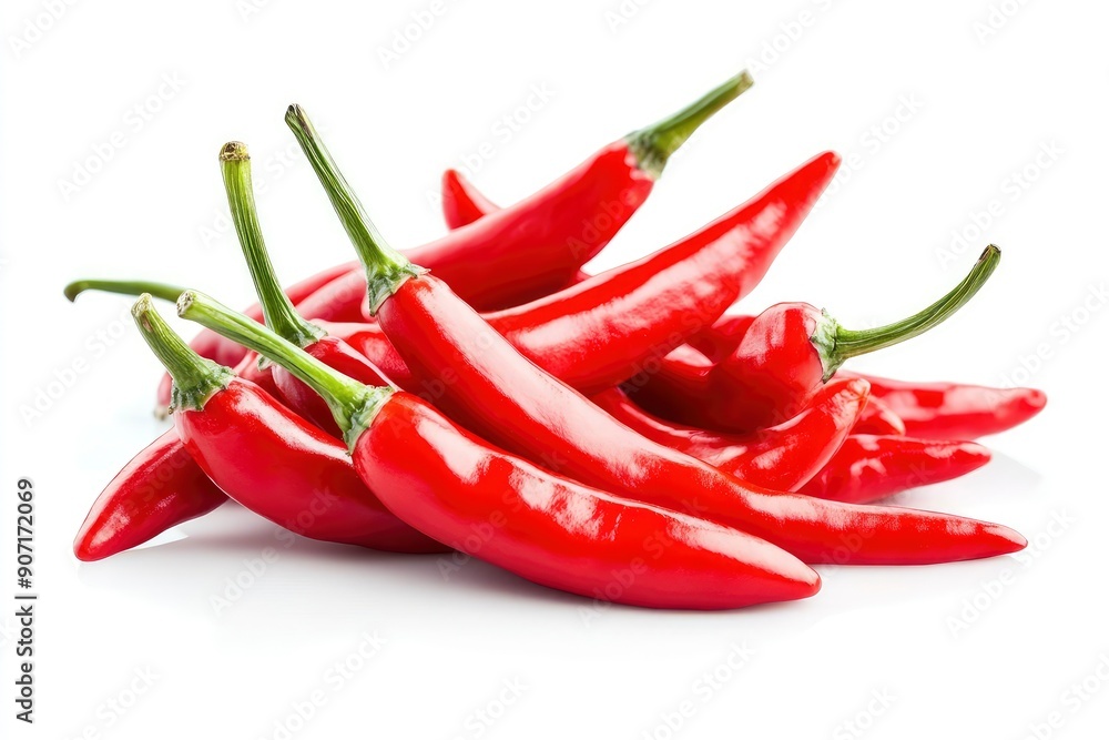 red hot Chili Peppers isolated on white background, full depth of field , ai red hot Chili Peppers isolated on white background, full depth of field , ai