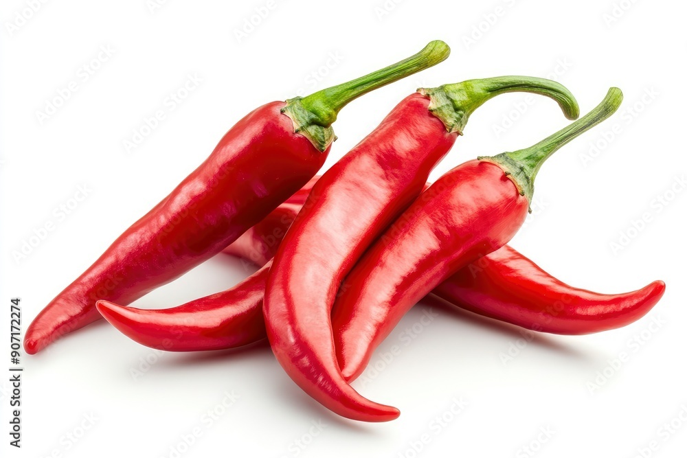 red hot Chili Peppers isolated on white background, full depth of field , ai red hot Chili Peppers isolated on white background, full depth of field , ai
