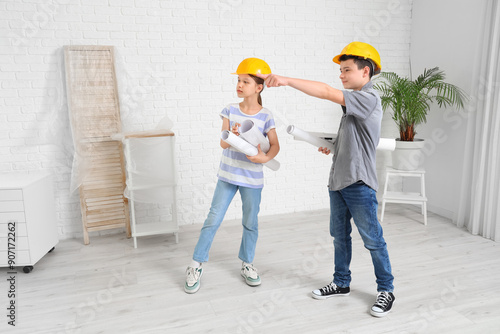 Little architects with hous...