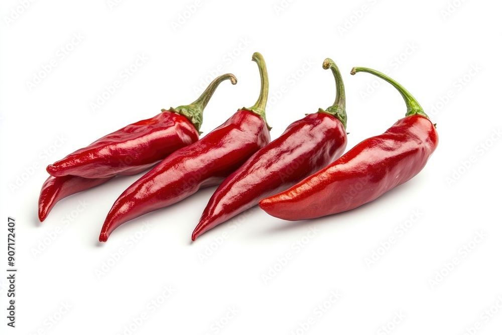 red hot Chili Peppers isolated on white background, full depth of field , ai red hot Chili Peppers isolated on white background, full depth of field , ai