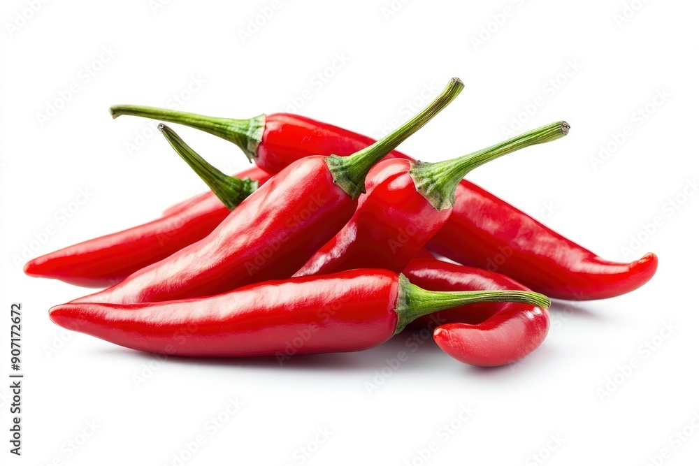 red hot Chili Peppers isolated on white background, full depth of field , ai red hot Chili Peppers isolated on white background, full depth of field , ai