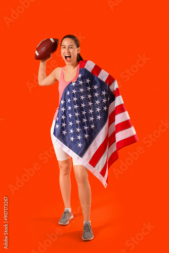 Sporty young woman with rug...