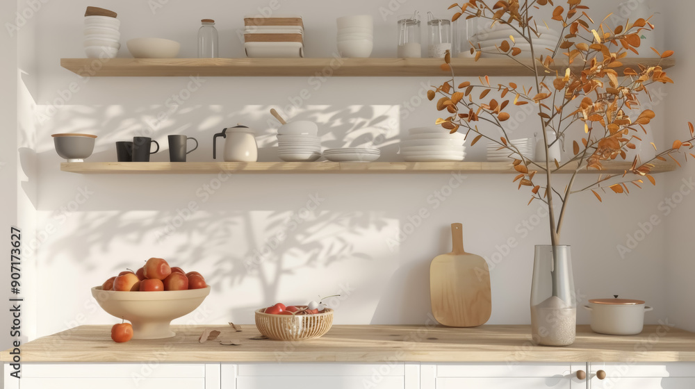 Cozy Kitchen with Autumn Decorations Cozy Kitchen with Autumn Decorations