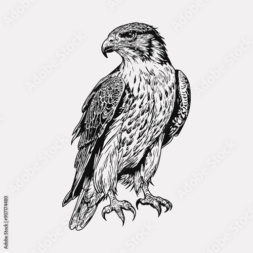 Eagle hand drawn artwork vector illustration