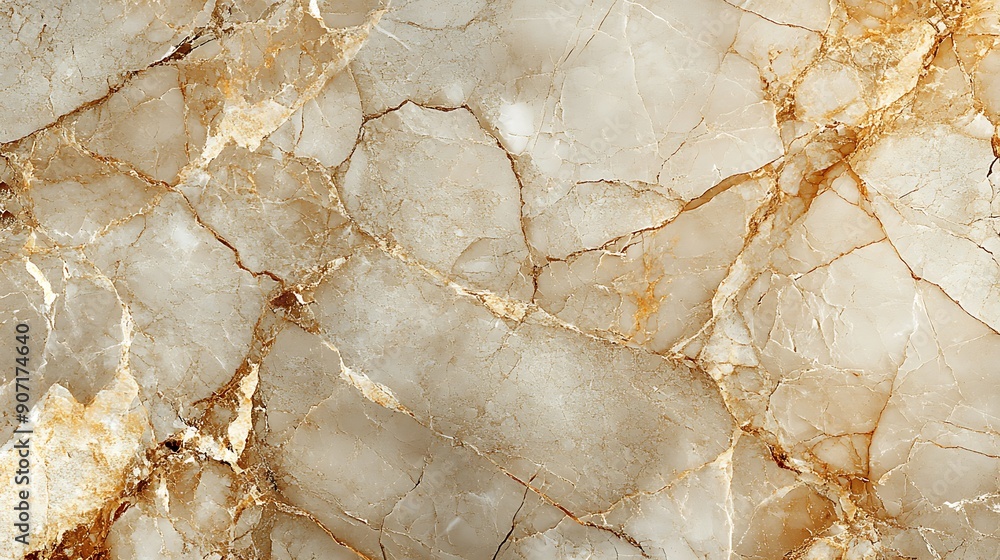 Beige Marble with Brown and Gold Veining, Warm and Earthy Polished Surface Beige Marble with Brown and Gold Veining, Warm and Earthy Polished Surface