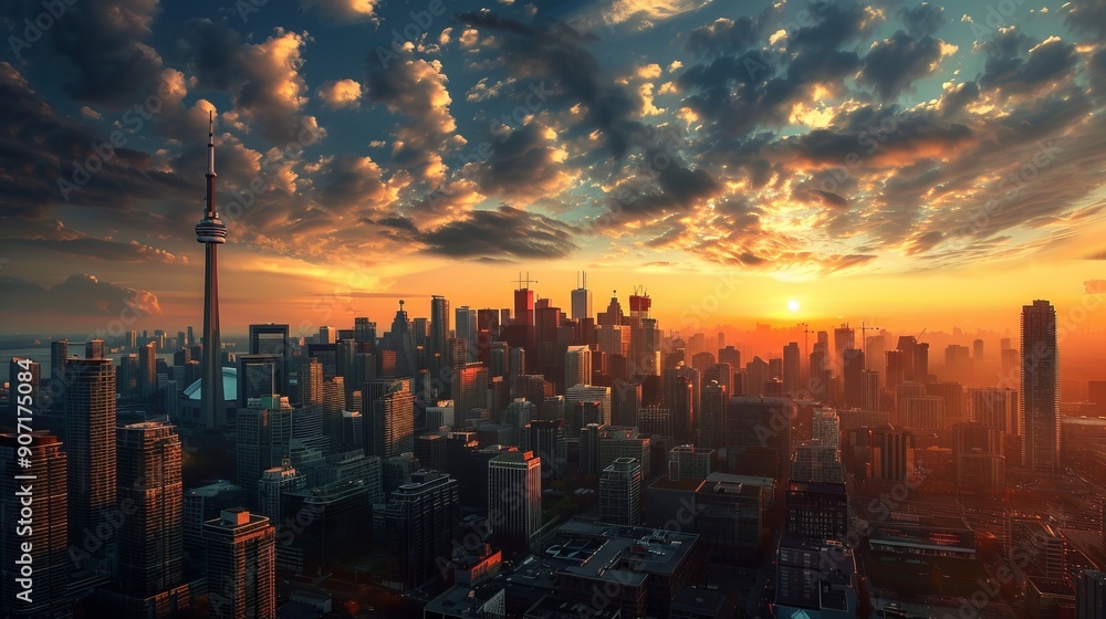 Fototapeta premium Modern City illustration isolated at white with space for text. Success in business, international corporations, Skyscrapers, banks and office buildings.