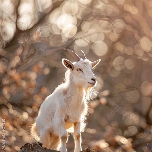 goat isolated on cute background photo