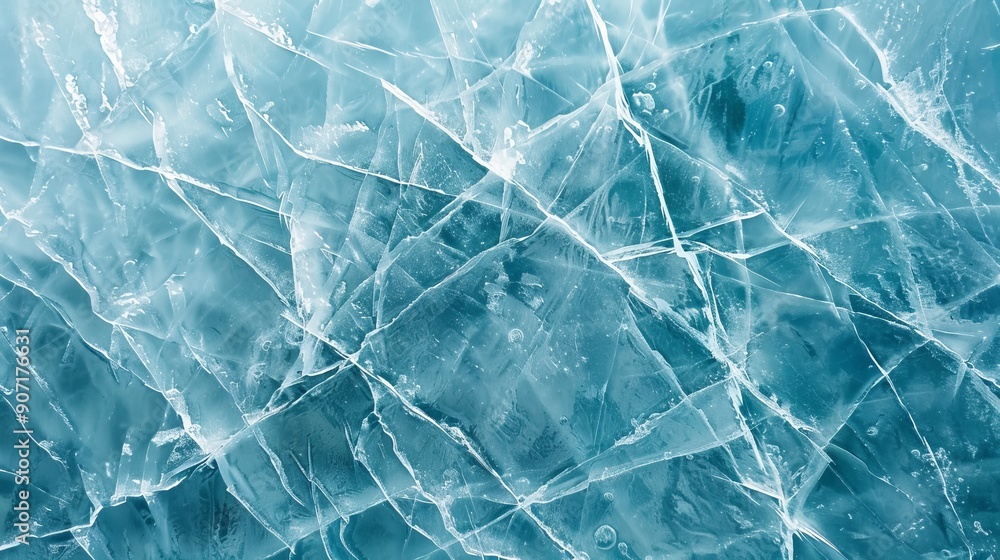 © Gia - Cracked ice on frozen Lake Silvaplana, aerial view, Switzerland