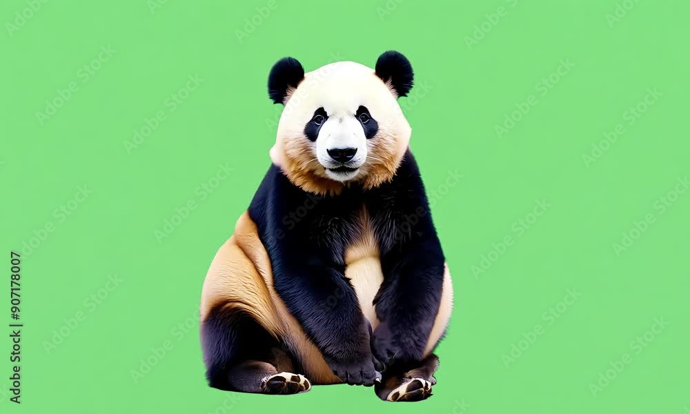 Happy Panda Against green screen background with Ai generated.
Happy Panda Against green screen background with Ai generated.