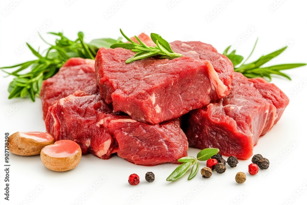 meat, beef, isolated on white background, full depth of field , ai meat, beef, isolated on white background, full depth of field , ai