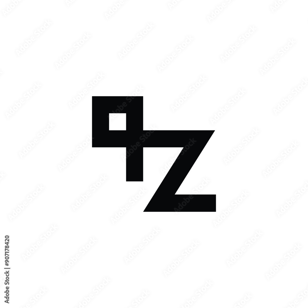 Letter q and z connect geometric symbol simple logo vector Letter q and z connect geometric symbol simple logo vector