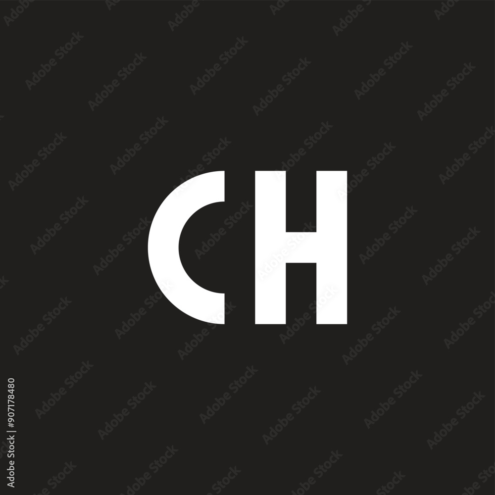 Letter C H geometric symbol simple logo vector Letter C H geometric symbol simple logo vector