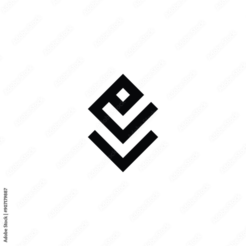 letter e and v square, elegant geometric symbol simple logo vector letter e and v square, elegant geometric symbol simple logo vector