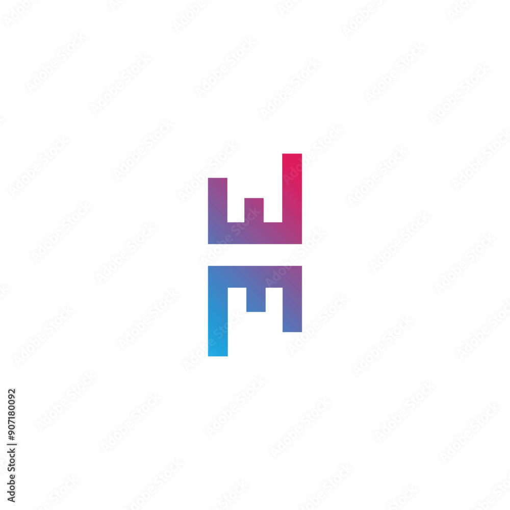 Letter WM modern geometric symbol simple logo vector Letter WM modern geometric symbol simple logo vector