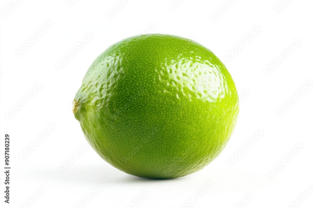Lime isolated on white background, full depth of field , ai Lime isolated on white background, full depth of field , ai