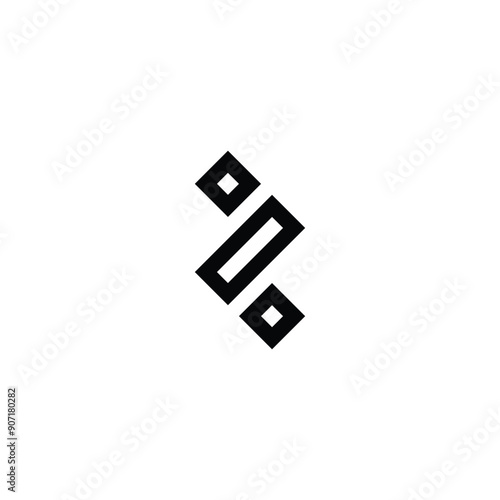 Letter Z square outlines geometric symbol simple logo vector