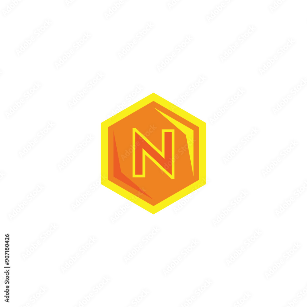 Letter N hexagon, honey geometric symbol simple logo vector Letter N hexagon, honey geometric symbol simple logo vector