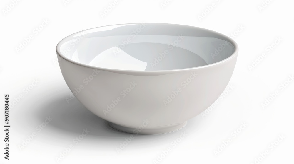 A white bowl is sitting on a white background A white bowl is sitting on a white background