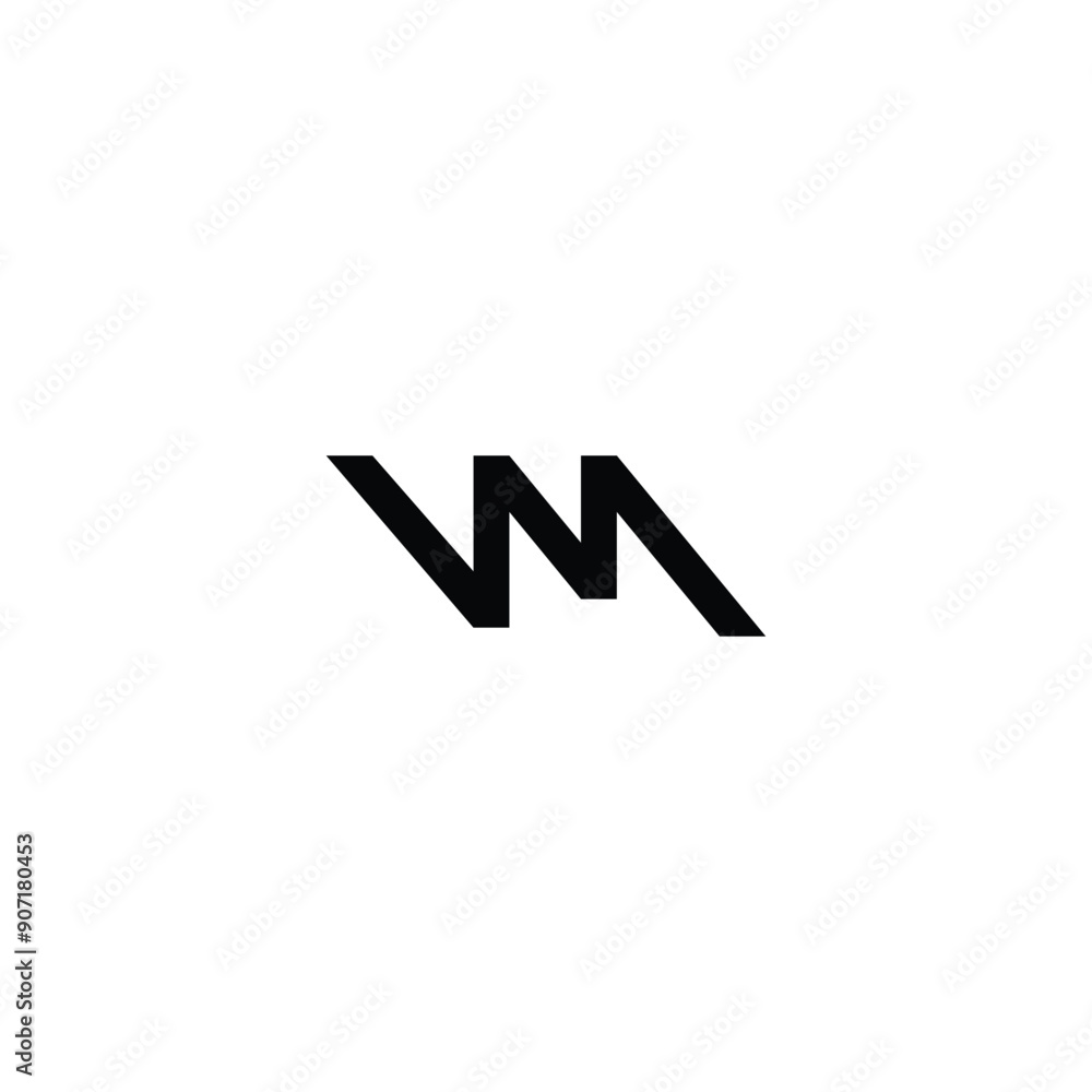 Letter VM connect geometric symbol simple logo vector Letter VM connect geometric symbol simple logo vector