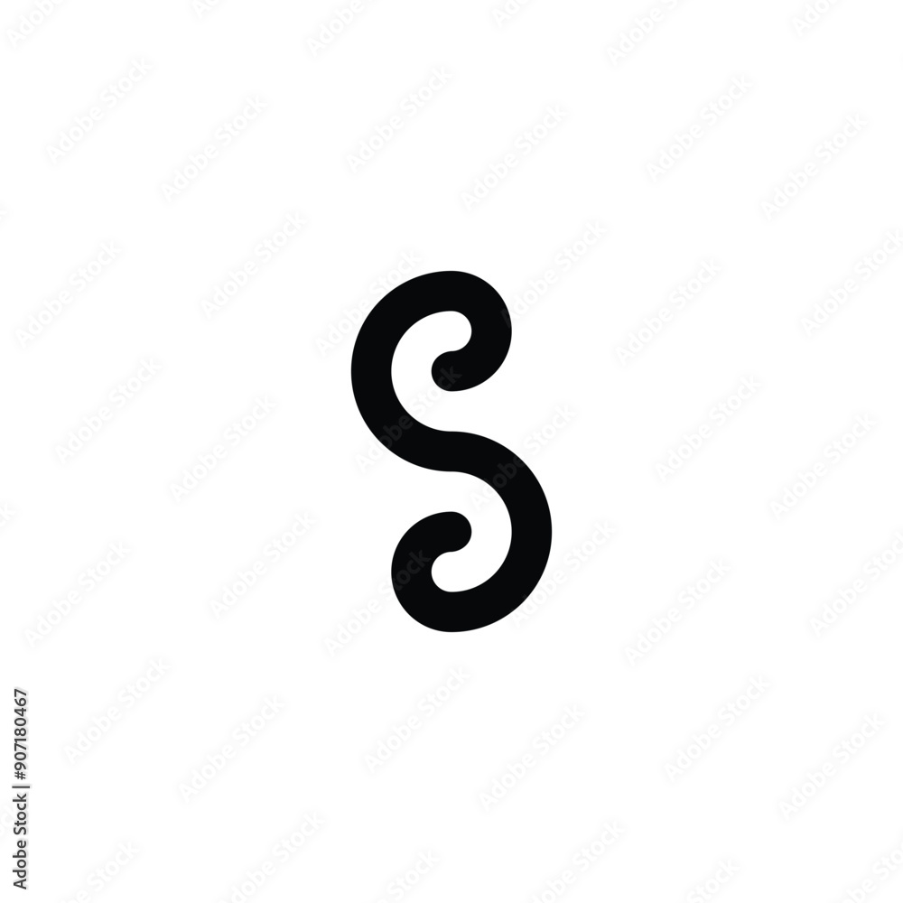 Letter S curve, geometric symbol simple logo vector Letter S curve, geometric symbol simple logo vector