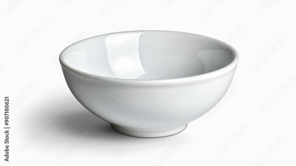 A white bowl is sitting on a white background A white bowl is sitting on a white background