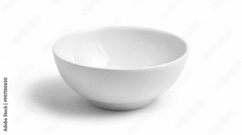 A white bowl sits on a white background A white bowl sits on a white background