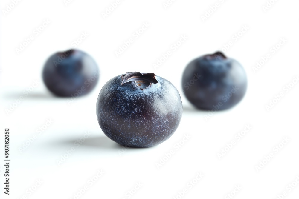 Blueberry isolated on white background, full depth of field, ai Blueberry isolated on white background, full depth of field, ai