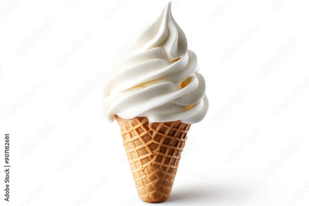 Empty ice cream cone, isolated on white background, clipping path, full depth of field, ai Empty ice cream cone, isolated on white background, clipping path, full depth of field, ai