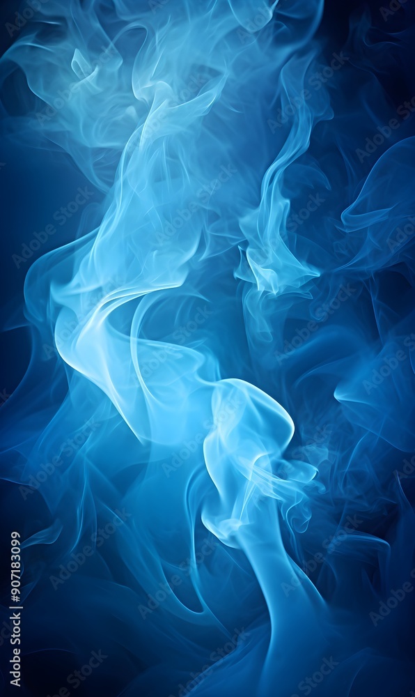 Fototapeta premium Blue smoke on a dark blue background
