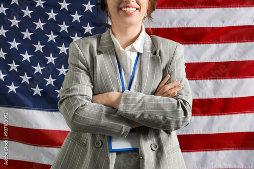 Young female tech support a...