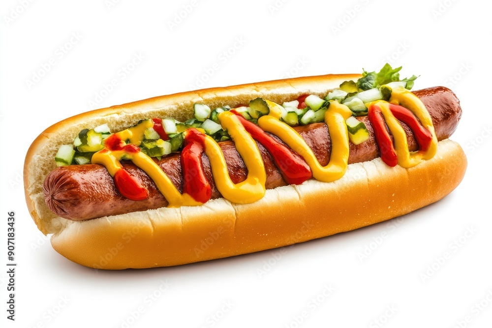 HOT DOG isolated on white background, clipping path, full depth of field , ai HOT DOG isolated on white background, clipping path, full depth of field , ai