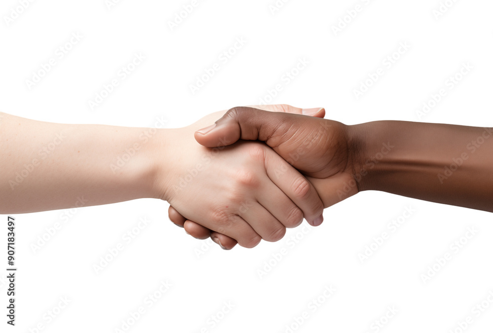 Close-Up Of Interracial Handshake In Business Setting Close-Up Of Interracial Handshake In Business Setting
