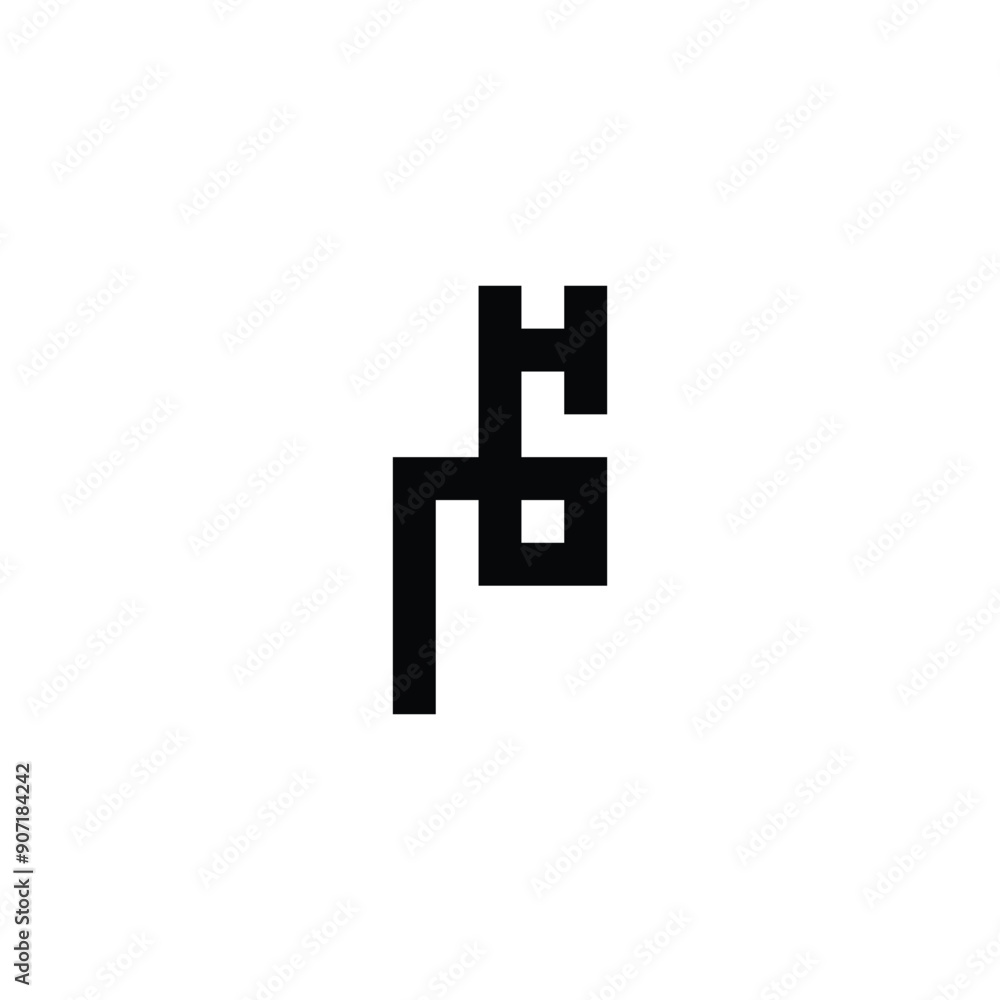 Obraz premium Letter P H square connect geometric symbol simple logo vector
