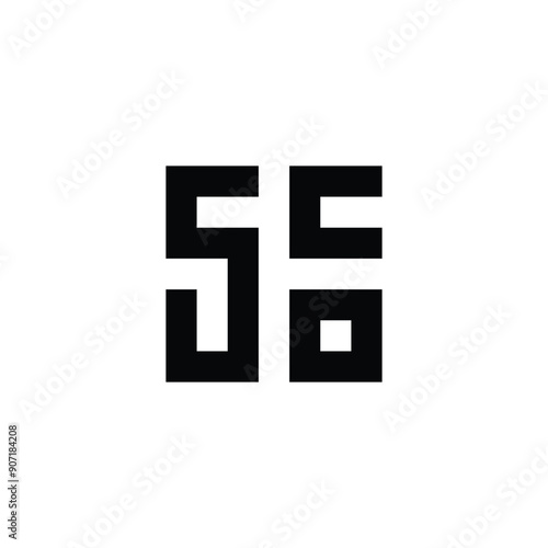 Letter S, c and o square geometric symbol simple logo vector