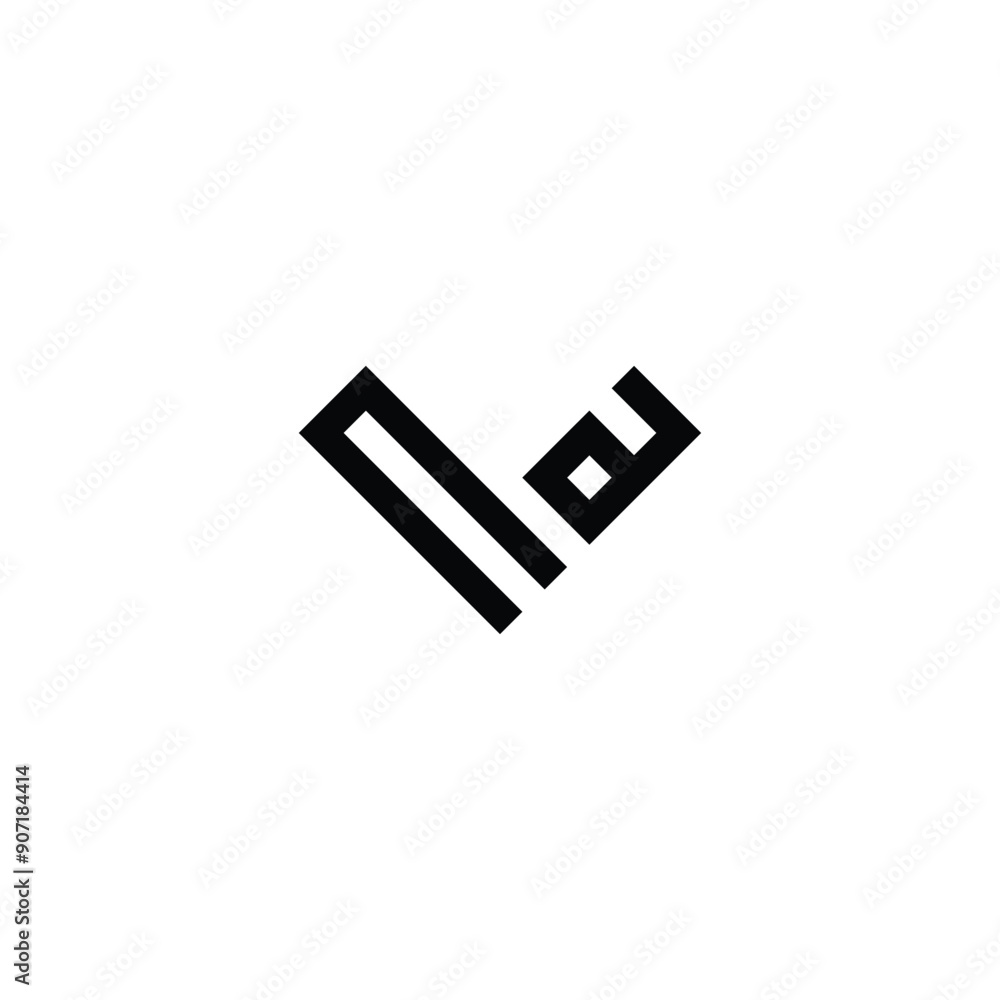 Letter n and a heart, square geometric symbol simple logo vector Letter n and a heart, square geometric symbol simple logo vector