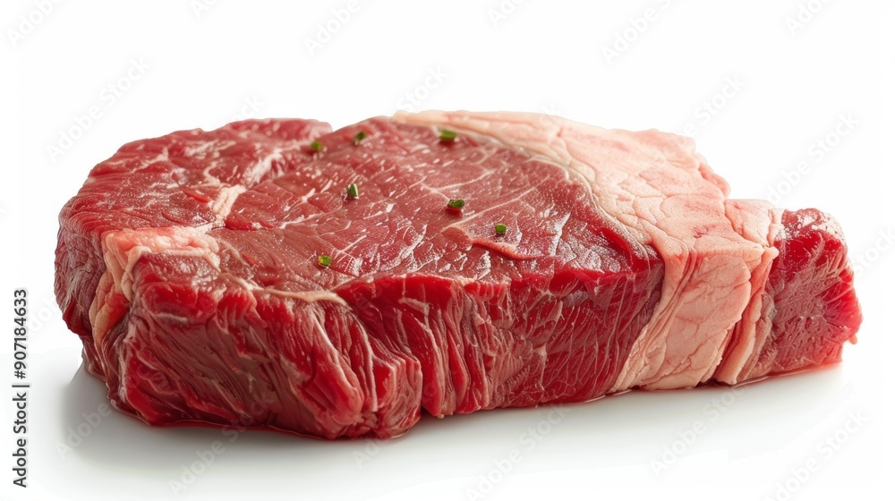 A piece of meat is on a white background A piece of meat is on a white background