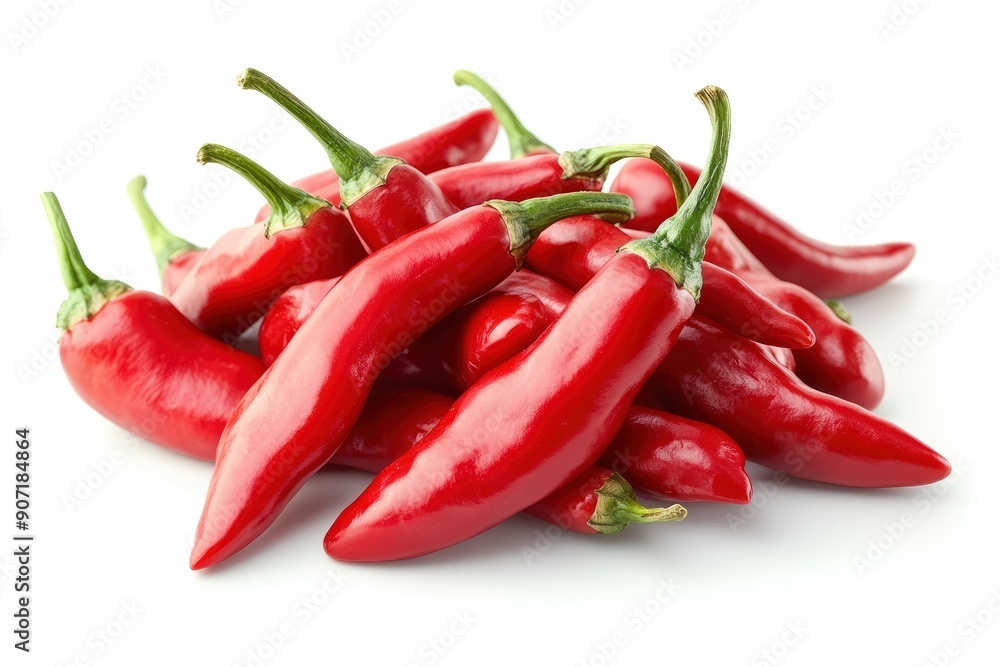 red hot Chili Peppers isolated on white background, full depth of field, ai red hot Chili Peppers isolated on white background, full depth of field, ai