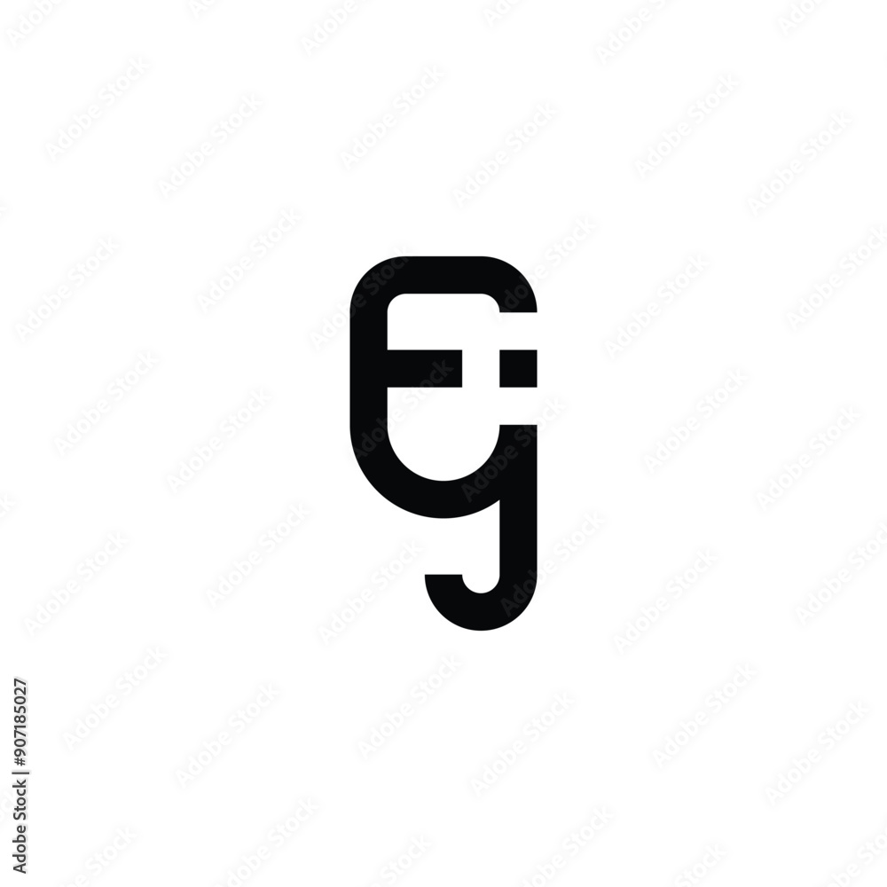 Letter E j curve geometric symbol simple logo vector Letter E j curve geometric symbol simple logo vector