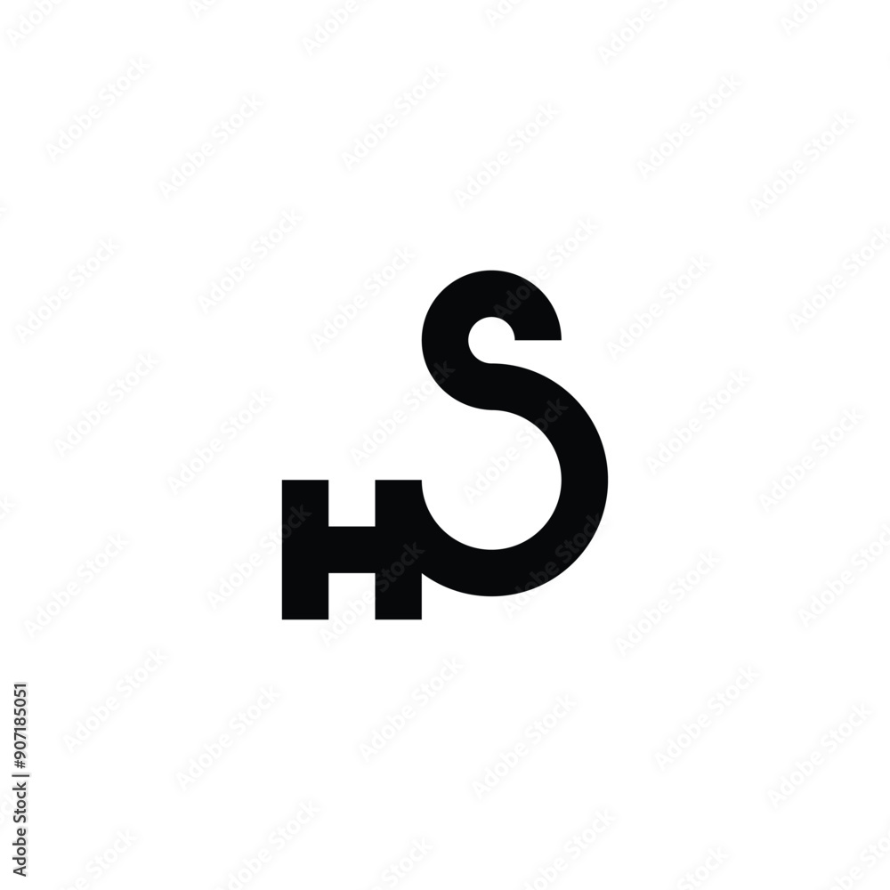 Letter HS connect geometric symbol simple logo vector Letter HS connect geometric symbol simple logo vector
