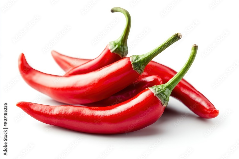 red hot Chili Peppers isolated on white background, full depth of field, ai red hot Chili Peppers isolated on white background, full depth of field, ai