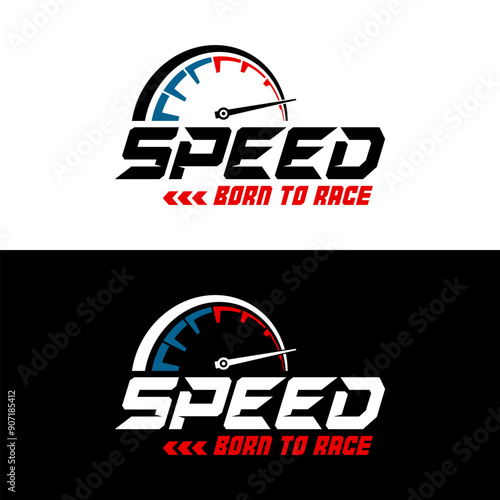 Obraz na płótnie Speed born to race logo design w salonie