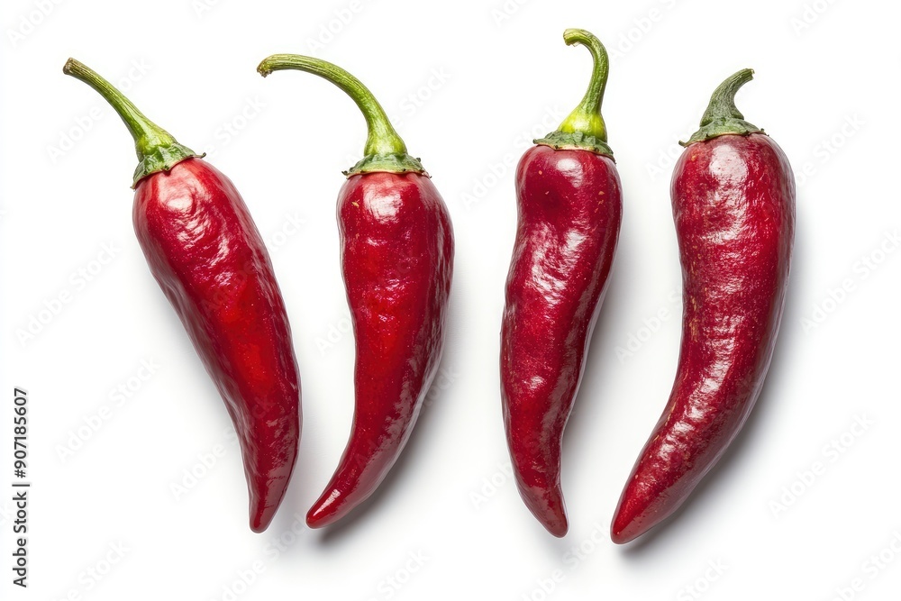 red hot Chili Peppers isolated on white background, full depth of field, ai red hot Chili Peppers isolated on white background, full depth of field, ai