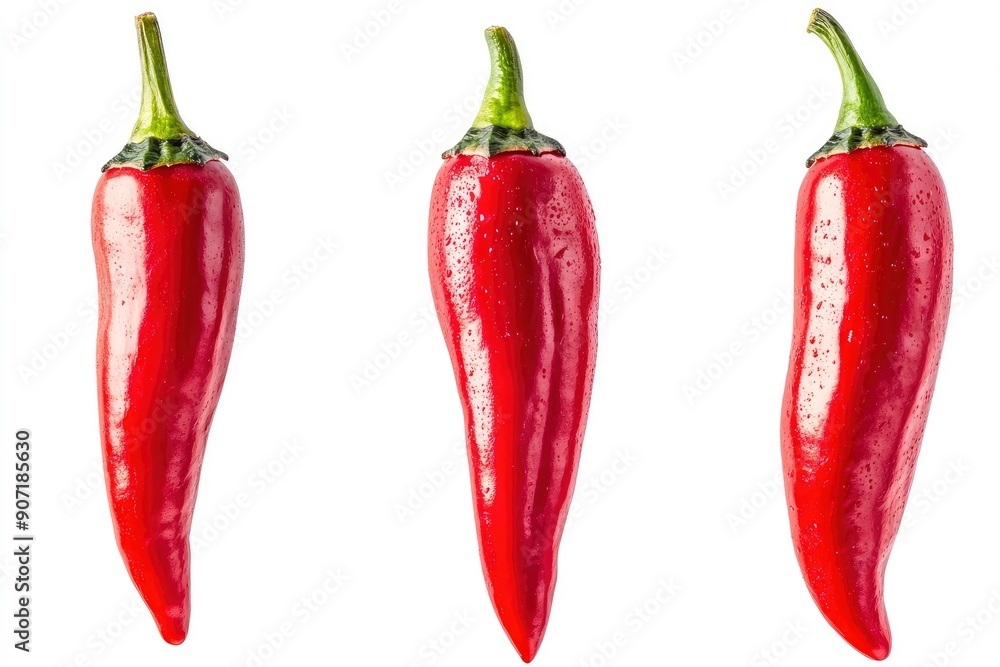 red hot Chili Peppers isolated on white background, full depth of field, ai red hot Chili Peppers isolated on white background, full depth of field, ai