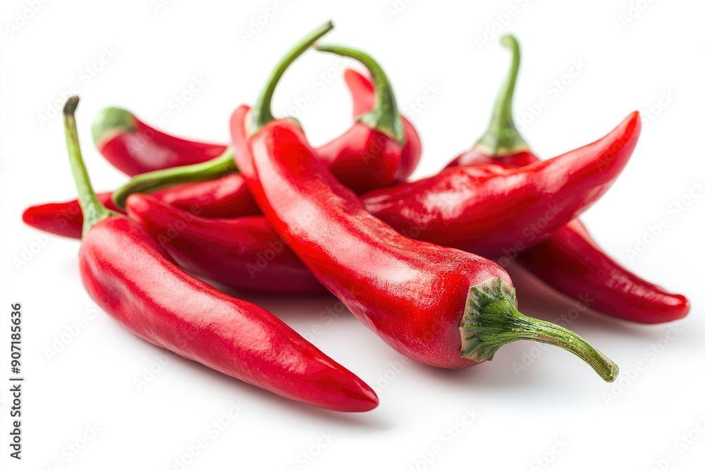 red hot Chili Peppers isolated on white background, full depth of field, ai red hot Chili Peppers isolated on white background, full depth of field, ai